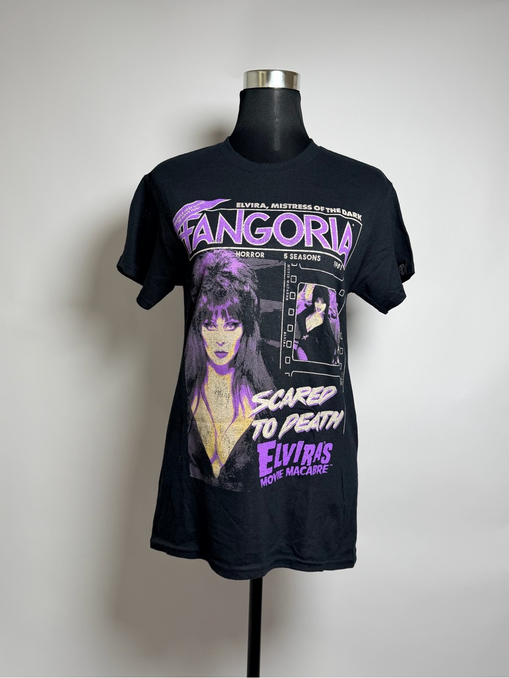 Elvira Graphic Tee - Black & Purple Women's Short Sleeve Top